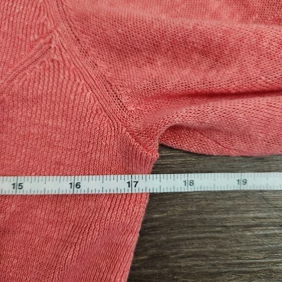 Eileen Fisher Organic Linen Coral‎ Open Front Cardigan XS - Picture 8 of 9